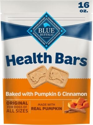 Blue Buffalo Health Bars Pumpkin & Cinna-1 Blue Buffalo Health Bars Pumpkin & Cinnamon Crunchy Dog Biscuits - Oven-Baked He