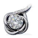 The Infinity Bond: 14K White Gold Interlocking Love Knot Moissanite Pendant in Luxury LED Box
