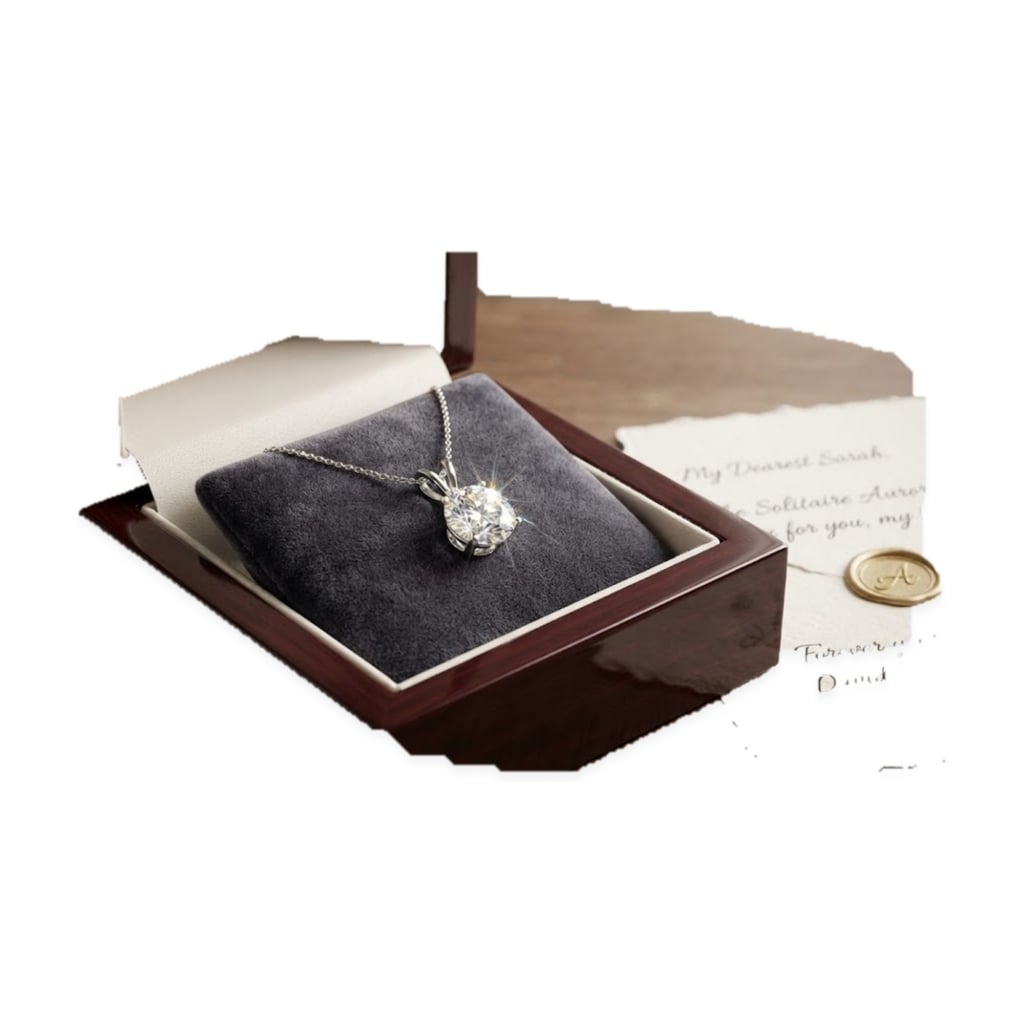 The Solitaire Aurora 2.0ct: Flawless D-Color Moissanite Solitaire Pendant in Solid 18K White Gold Finish